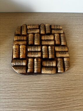 Cork Tile Trivet with Branded Imprint - Brown